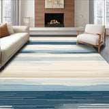 Coastal Stripe Collection Bath Absorbent Non Slip Base(Beige)