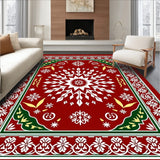 Festive Nordic Snowflake Medallion with Whimsical Holiday Motifs(Red)