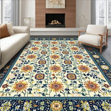 Classic Blue Runner Impressionist Garden Geometry Fusion(Yellow)