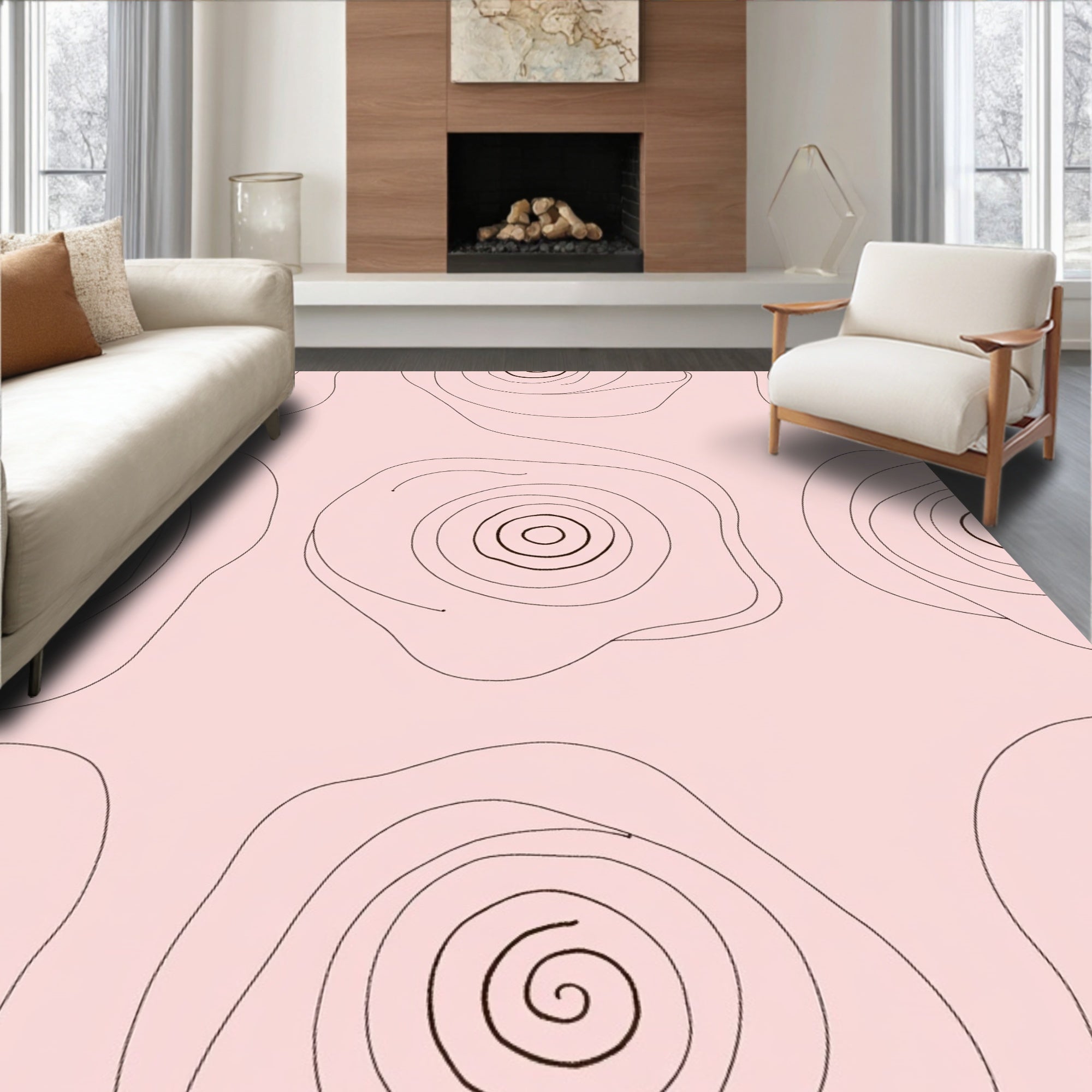 Minimalist Meditative Spiral Overlay with Whispered Lines (Pink) - ODIKA