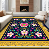 Botanical Medley Nouveau Floral with Interlocking Petal Motifs(Yellow)