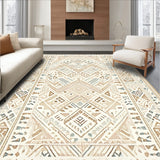 Artistic Beige Ivory Area Tribal Design(Beige)