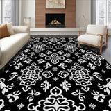 Urban Interlocking Lattice with Stylized Floral (Black)