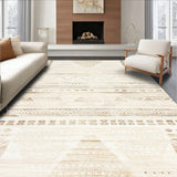 Boho Chic Area Textured Geometric Design(Beige)