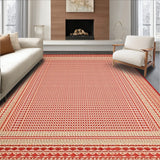 Geometric Red & Natural Door Mat(Red)