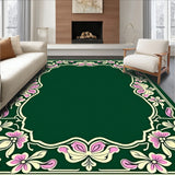 Botanical with Edge Motif and Floral Accents (Green)