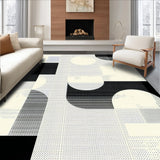 Ultra Soft Area Rug, Non Slip, Stain Resistant, Washable Area Rugs for Living Room, Bedroom, Handmade Wool Abstract(Black)