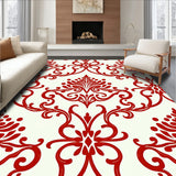 Vintage Damask Flourish with Elegant Swirling Motifs(Red)