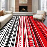 Bold Ladder Stripe Interlocking Contrast Modernist Design(Black)