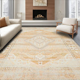 Distressed Boho With Protective Backing For Contemporary Space(Beige)