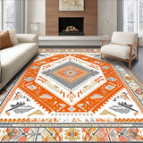 Boho Western Medallion Area Geometric Tribal Print(Orange)