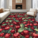 Fruit Bow with Cherry Illustrations and Pink Ribbon Elements(Red)