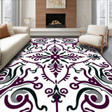 Elegant Swirl Damask Medallion Contemporary Sevilla (Purple)