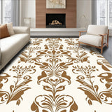 Elegant Botanical Garden Vine Scroll Damask Nouveau (Brown)