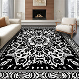 Elegant Floral Vine Interlocking Medallion Tapestry(Black)