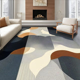 Modern Black and Taupe Abstract Area(Gray)