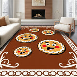 Jolly Baked Cookie Family Winter Celebration Floor Protection(Brown)
