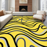 Abstract Waves Artistic Swirl Decorative (Yellow)