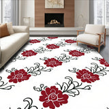Peony Scroll Indoor Traditional Floral (Red) - ODIKA