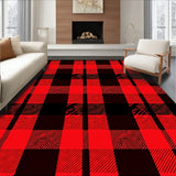 Yuletide Plaid Entrance Merry Striped Accent(Red)