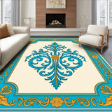 Vintage Damask Scroll with Elegant Framed Motifs (Turquoise)