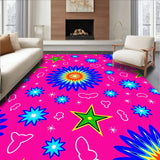 Quirky Holiday Floor Covering with Radiant Pet Motif and Sparkling Accents(Pink)