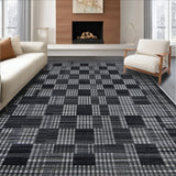 Ultra Soft Area Rug, Non Slip, Stain Resistant, Washable Area Rugs for Living Room, Bedroom, Handmade Wool Viscose(Black)