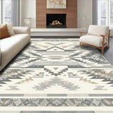Elegant Greige Aztec Patterned With Layered Linear And Chevron Details(Gray)