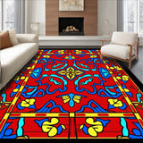 Xmas Mosaic Stained Glass Holiday Window Design Floor(Red)