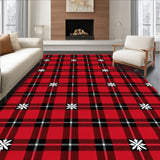 Festive Plaid Holiday With Snowflake Motif(Red)