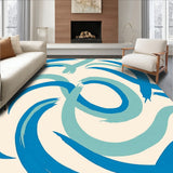 Elegant Curved Strokes Brushwork Artistic Expressive Decorative(Beige)