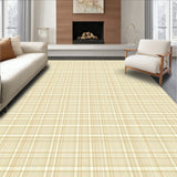 Beige Checkered Modern Farmhouse Plaid Grid Area(Beige)