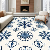 Snowflake Medallion with Intricate Crystalline Details Area(Blue)