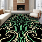 Lush Wave With Interlocking Swirls And Gold Highlights (Black) - ODIKA