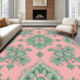 Timeless Damask Elegance with Interlocking Florals and Subtle Distressed Touch(Pink)