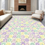 Stylish Low Pile with Whimsical Floral Circles in Tones(Beige)