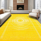 Sunny Yellow Circle Area for Homes Decorative Floor(Yellow)