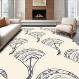 Fan Shaped Interlocking Mosaic with Art Flair(Beige)