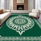 Lotus Bloom with Abstract Scrollwork Flourish(Green)