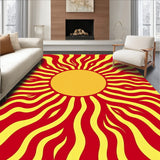 Abstract Sunburst with Radiating Shapes and Swirls(Red)
