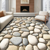 Pebble Beige Chenille Bath Area Non Skid Mat(Beige)