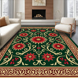 Jolly Poinsettia Scrollwork Baroque Floral with Berry Embellishments(Green)