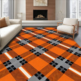 Harvest Patchwork Plaid with Interlocking Stripes and Festive Checks(Orange)