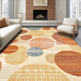 Abstract Geometric Circles Boho Rustic Modern Warm Colors Area(Orange)