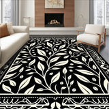 Botanical Inspired Floral Featuring Abstract Petal Silhouettes (Black)