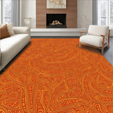 Paisley Cascade Boho Design with Swirling Botanical(Orange)
