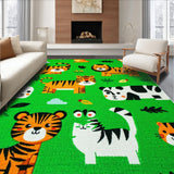 Ultra Soft Area Rug, Non Slip, Stain Resistant, Washable Area Rugs for Living Room, Bedroom, Charming Non-Slip Jungle Rug for Toddlers(Green)