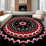 Mosaic Starburst Kaleidoscope with Radiating Petal Design (Black)