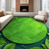 Ultra Soft Area Rug, Non Slip, Stain Resistant, Washable Area Rugs for Living Room, Bedroom, Lotus Leaf Round(Green)