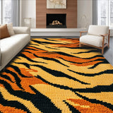 Ultra Soft Area Rug, Non Slip, Stain Resistant, Washable Area Rugs for Living Room, Bedroom, Faux Cowhide Animal Print(Orange)